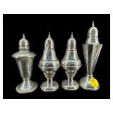 LOT OF 4 WEIGHTED STERLING SILVER SALT & PEPPER