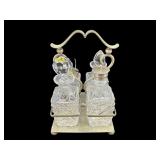 5 PC EPNS AND CRYSTAL CASTER SET