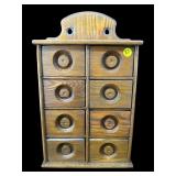OAK 8 BOX SPICE HANGING CABINET