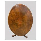 19TH CENTURY CARVED INLAID TILTING BREAKFAST TABLE