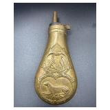 ITALIAN MADE DOG AND PHEASANT POWDER FLASK