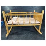 VINTAGE WOODEN BABY DOLL CRADLE