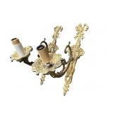 PR OF ORNATE CAST BRASS WALL SCONCES