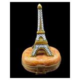 LIMOGES FRANCE PEINT MAIN EIFFEL TOWER TRINKET BOX
