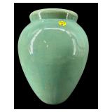 LARGE BLUE GLAZE POTTERY VASE