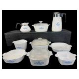 9 PCS CORNINGWARE CORNFLOWER