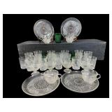 LARGE LOT OF MIXED SANDWICH GLASS AND CRYSTAL