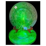SET OF 5 ANCHOR HOCKING CAMEO BALLERINA GREEN