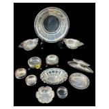 LOT OF SOLID STERLING SILVER SALT CELLARS & BOWL
