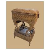 HEYWOOD WAKEFIELD WICKER SEWING STAND
