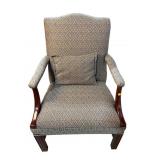 CHIPPENDALE OPEN ARM MAHOGANY CHAIR