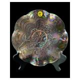 IMPERIAL GLASS AMETHYST IRIDESCENT PANSY RUFFLE