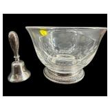 2 PC LOT STERLING HANDLED BELL & STERLING BOTTOM