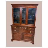 CRAFTIQUE SOLID MAHOGANY 2 PC CHINA CLOSET