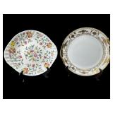 2 PC LOT OF PORCELAIN CAKE PLATES