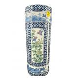 ANDREA BY SADEK BLUE AND WHITE PORCELAIN CYLINDER