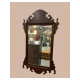 SOLID MAHOGANY CHIPPENDALE BEVELED MIRROR