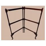 MAHOGANY FOLDING TOWEL RACK