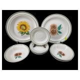 9 PIECE LOT OF SUNFLOWER STONEWARE CHINA