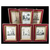 LOT OF 6 SMALL VICTORIAN DICTIONARY PRINTS