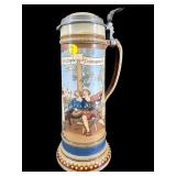 ANTIQUE METTLACH OVERSIZED STEIN 