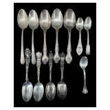 LOT OF 12 SOLID STERLING SILVER SPOONS