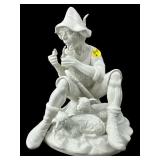 DRESDEN PORCELAIN MAN SMOKING PIPE WITH SHEEP