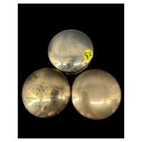 3 PC LOT MOTTAHEDEH BRASS TOBACCO JAR LIDS