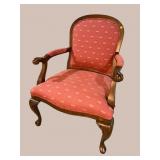 CRAFTMASTER CHERRY OPEN ARM QUEEN ANNE CHAIR
