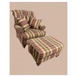 ETHAN ALLEN OVERSIZED CLUB CHAIR & OTTOMAN