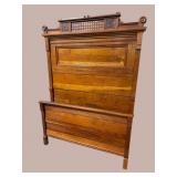 WALNUT VICTORIAN HIGHBACK BED
