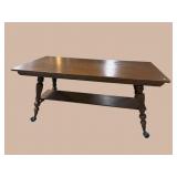 RARE OAK CLAWFOOT LIBRARY TABLE