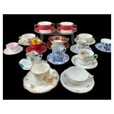 LOT OF VARIOUS MAKER PORCELAIN TEA CUPS AND