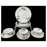 11 PC LOT OF PINK FLORAL CHINA