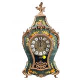 ANTIQUE FHS GERMANY ORNATE INLAID MANTEL CLOCK
