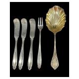 5 PIECES STERLING SILVER FLATWARE USE-SCRAP