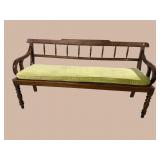 19TH CENTURY SOLID WALNUT ROPE BENCH