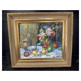 IMPRESSIONIST TEXTURED STILL LIFE OIL ON CANVAS