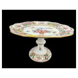 GERMANY FLORAL RETICULATED PORCELAIN COMPOTE