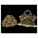 2 PC LOT OF BRASS LETTER HOLDERS
