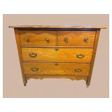 CLEAN OAK DRESSER WITH MIRROR