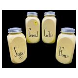 SET OF 4 PAINTED OVER GREEN DEPRESSION URANIUM