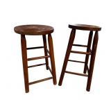 2 OAK STOOLS