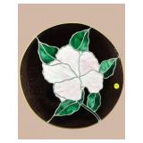 ROUND HANGING LEADED GLASS FLOWER