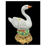 JEANNE REED HAND PAINTED PORCELAIN SWAN
