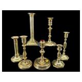 SET OF 7 BALDWIN BRASS CANDLESTICKS
