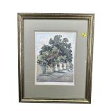 HUGO WOLFS HOUSE IN AUSTRIA HAND COLORED ETCHING
