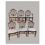 6 SOLID MAHOGANY SHIELD BACK CHAIRS