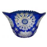 BOHEMIAN COBALT CUT TO CLEAR BOWL
