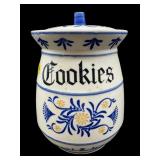 ROYAL SELEAY BLUE AND WHITE PORCELAIN COOKIE JAR